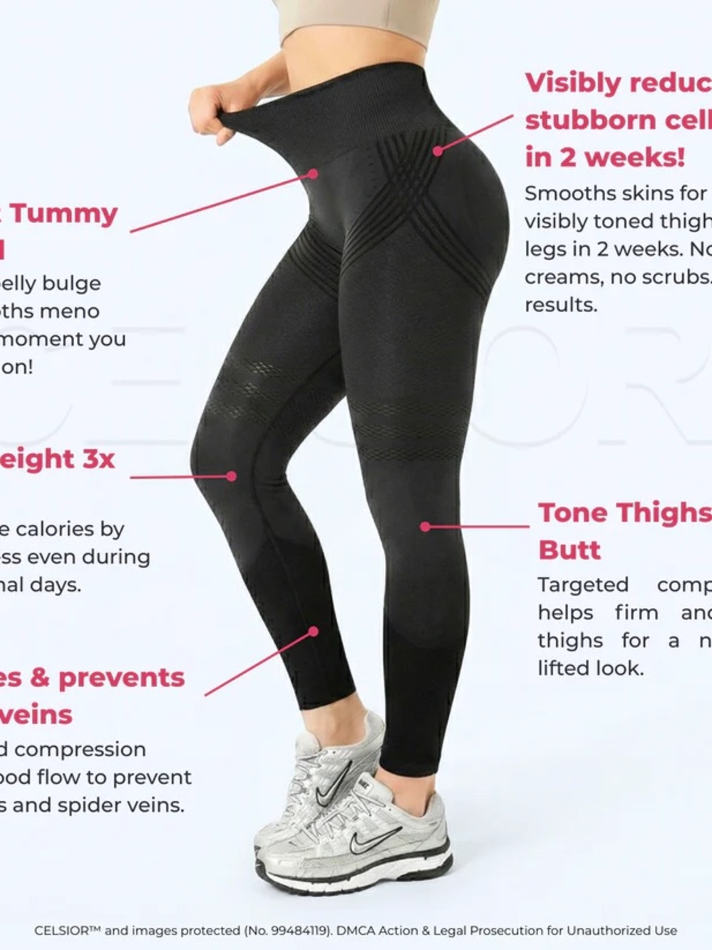 3 pairs for $18 Women's High-Waist Seamless Active Leggings - Black & Gray - Picture 3 of 4